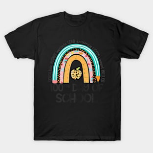 100Th Day Of School Teacher 100 Days Smarter Rainbow T-Shirt